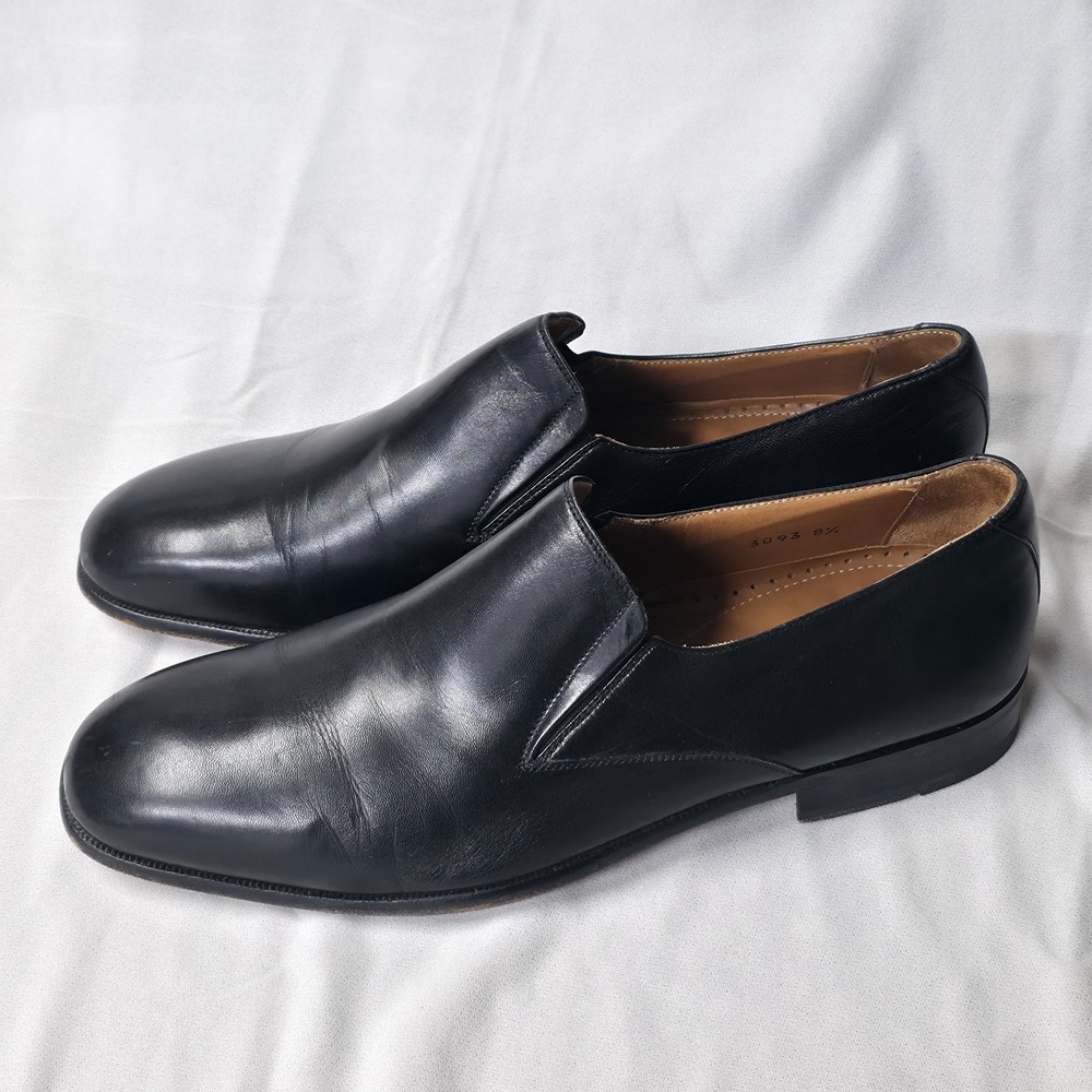 Magnanni 3093 Men's Black Leather Slip-On Loafers Size 8.5 M Spain